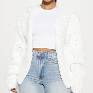 Chunky knit oversized cardigan UNISEX! (XS) runs big